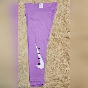 NIKE Dri-FIT Women's Swoosh Logo Running Leggings in Purple 2-XL PLUS SIZE NWT.